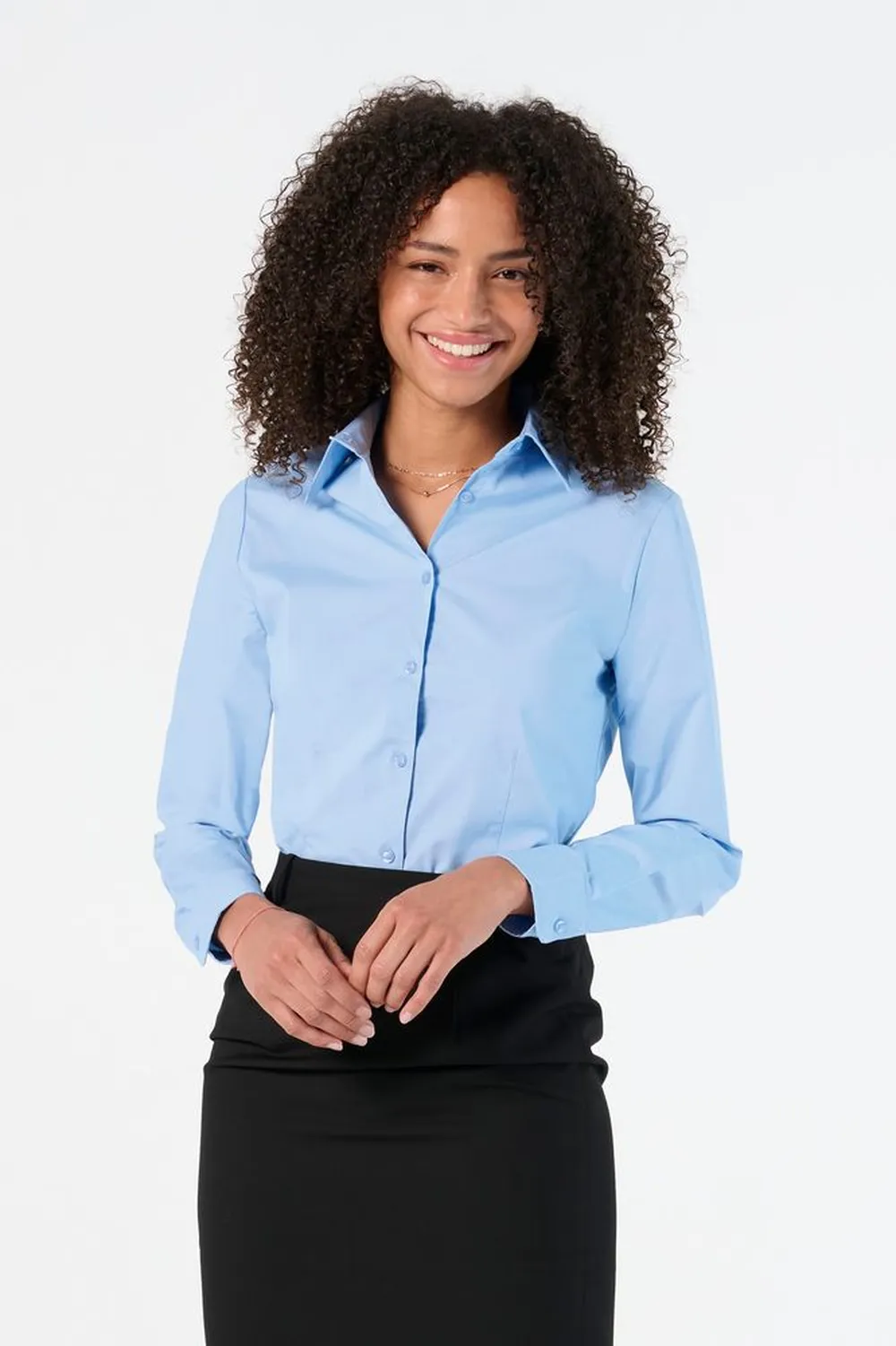 Рубашка женская с длинным рукавом Eden 140 белая, размер XS заказать онлайн с вашим дизайном на заказ в Москве и области