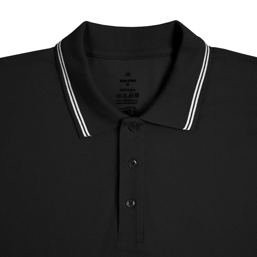 Рубашка поло Virma Stripes, черная, размер XXL заказать онлайн с вашим дизайном на заказ в Москве и области