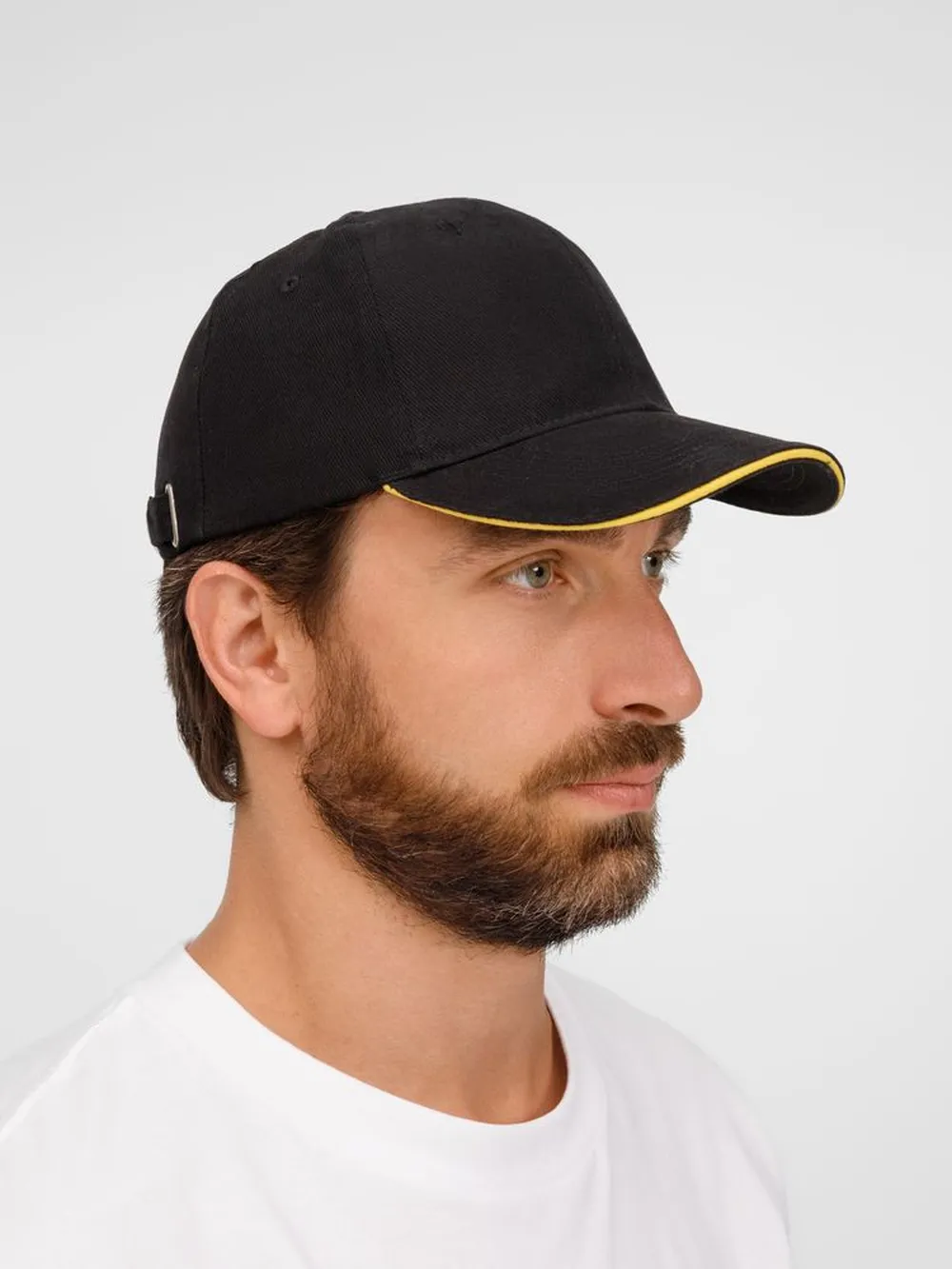 Бейсболка Buffalo, черная с желтым заказать онлайн с вашим дизайном на заказ в Москве и области