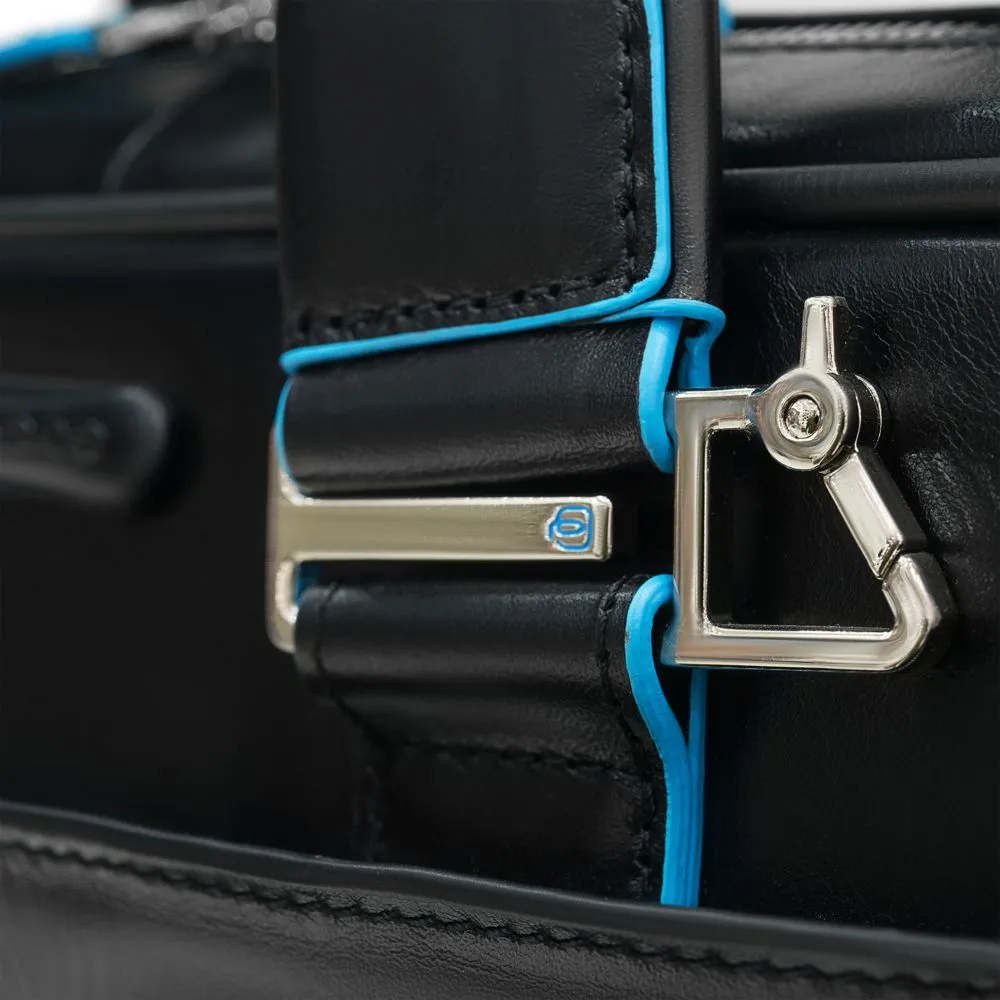 Сумка с отделением для ноутбука Piquadro Blue Square, черная заказать онлайн с вашим дизайном на заказ в Москве и области
