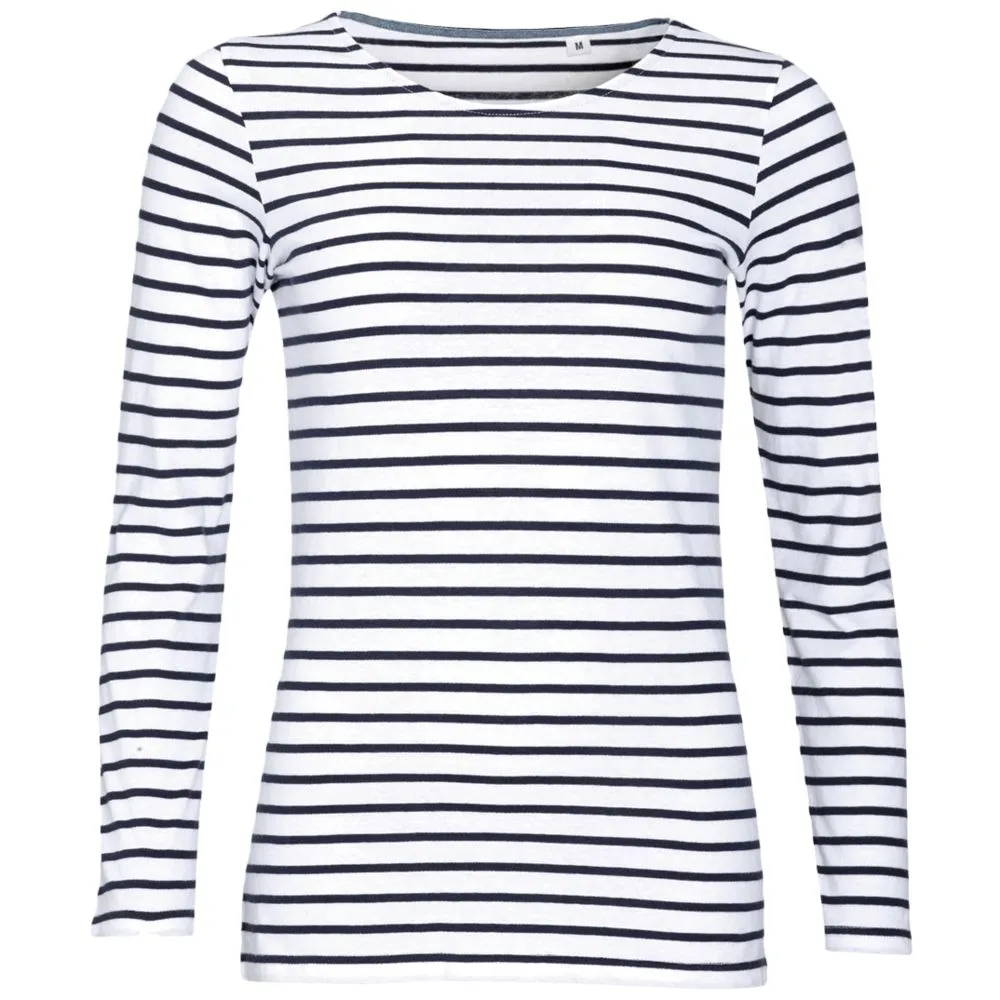 Футболка женская Marine Women, белый/темно-синий, размер XL заказать онлайн с вашим дизайном на заказ в Москве и области