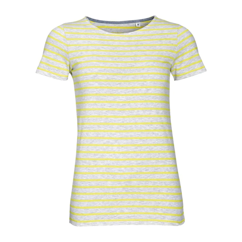 Футболка Miles Women серая с желтым заказать онлайн с вашим дизайном на заказ в Москве и области