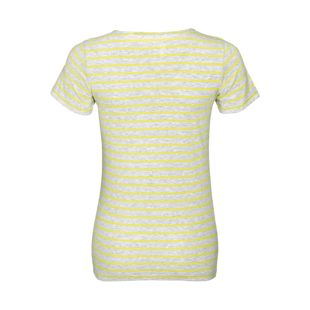 Футболка Miles Women серая с желтым заказать онлайн с вашим дизайном на заказ в Москве и области