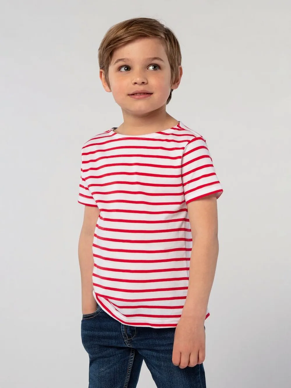 Футболка детская Miles Kids белая с красным заказать онлайн с вашим дизайном на заказ в Москве и области