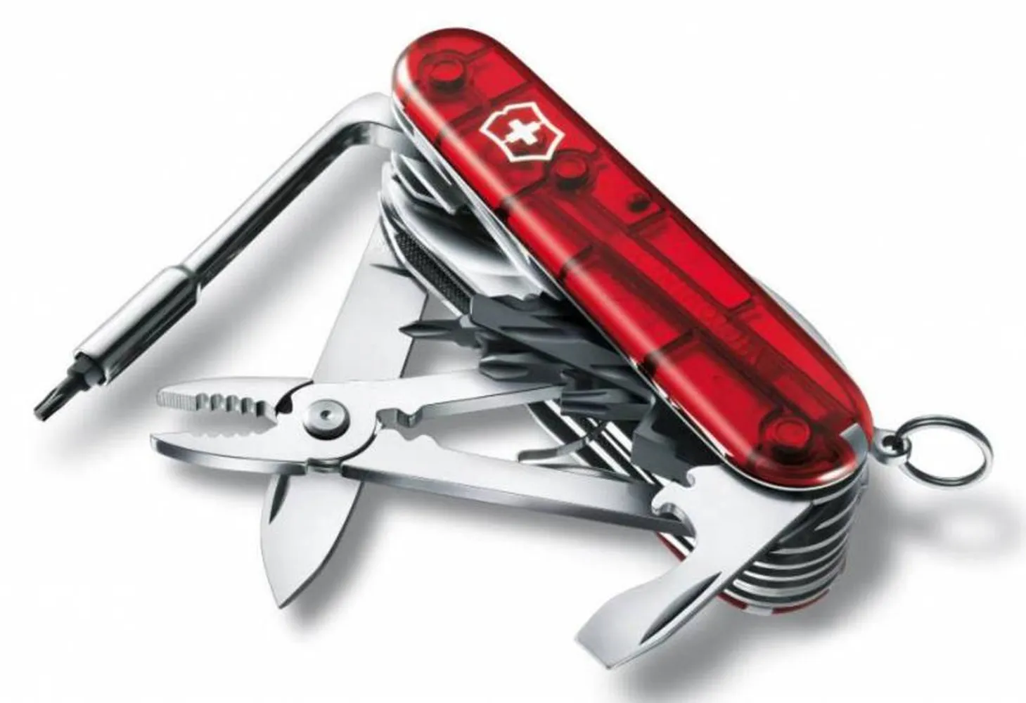 Офицерский нож CyberTool L, полупрозрачный красный заказать онлайн с вашим дизайном на заказ в Москве и области