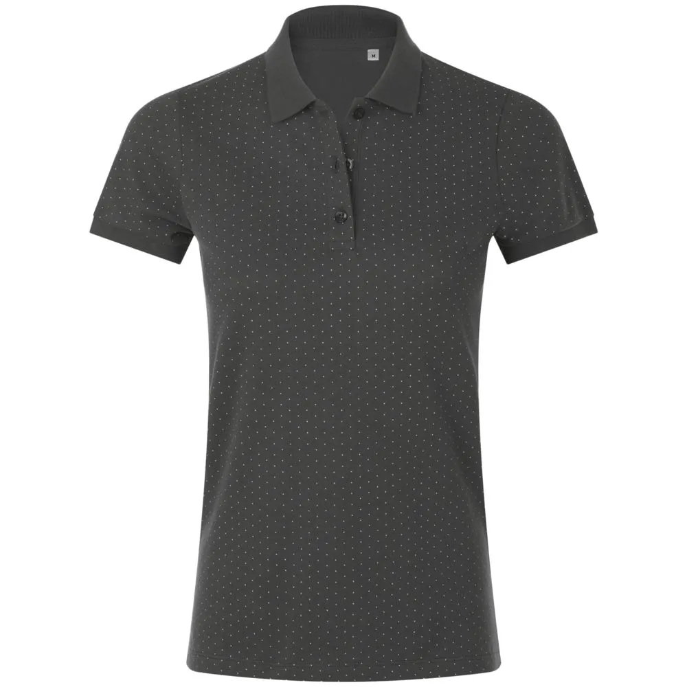 Рубашка поло женская Brandy Women темно-серый с белым, размер XS заказать онлайн с вашим дизайном на заказ в Москве и области