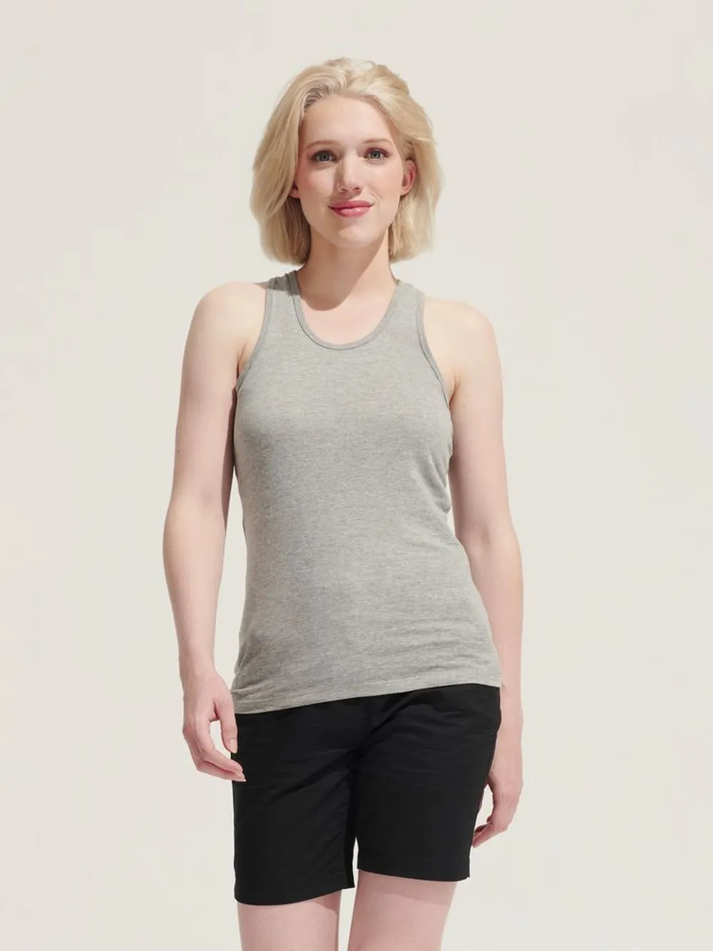 Майка женская Justin Women черная, размер S заказать онлайн с вашим дизайном на заказ в Москве и области