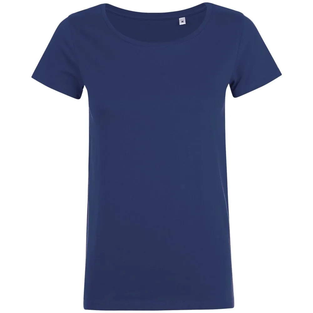Футболка женская Mia темно-синяя, размер L заказать онлайн с вашим дизайном на заказ в Москве и области