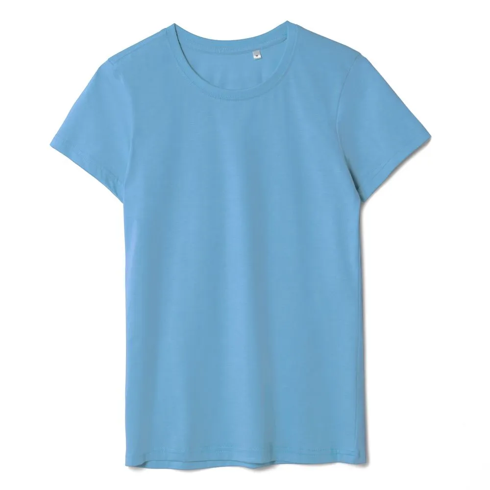 Футболка женская T-bolka Lady голубая, размер XL заказать онлайн с вашим дизайном на заказ в Москве и области