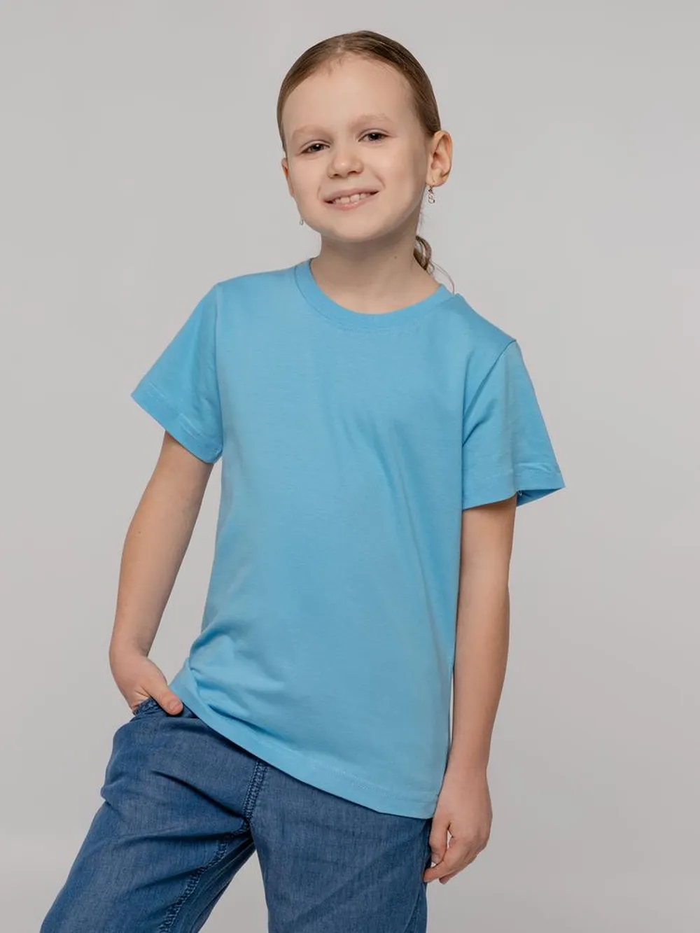 Футболка детская T-Bolka Kids, голубая, 14 лет заказать онлайн с вашим дизайном на заказ в Москве и области