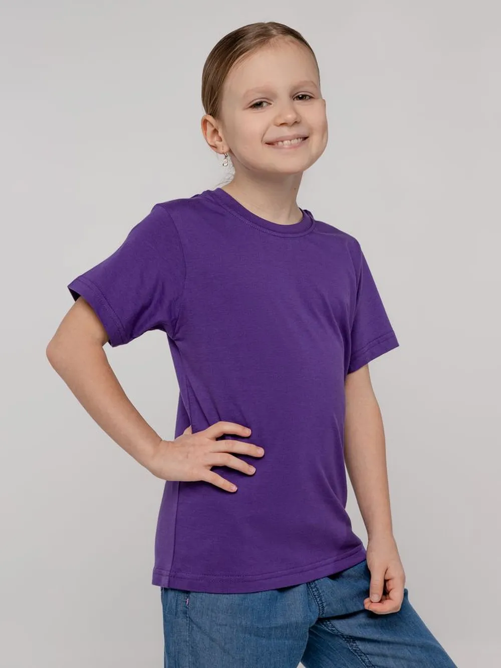 Футболка детская T-Bolka Kids, фиолетовая, 8 лет заказать онлайн с вашим дизайном на заказ в Москве и области