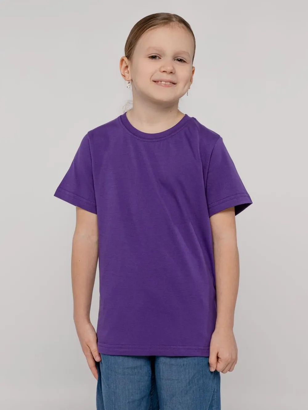 Футболка детская T-Bolka Kids, фиолетовая, 8 лет заказать онлайн с вашим дизайном на заказ в Москве и области