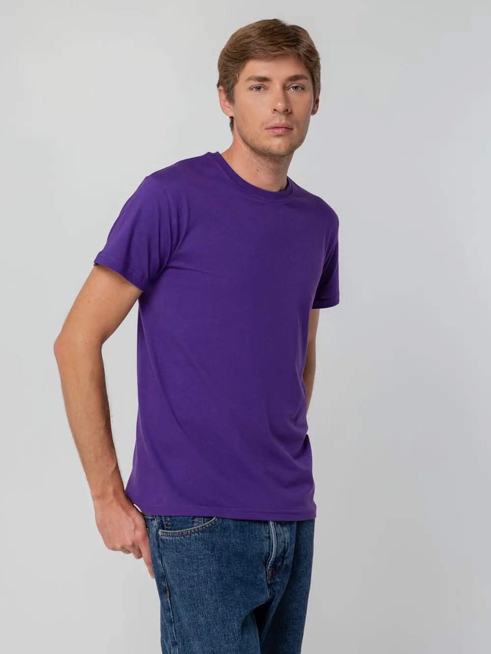 Футболка унисекс T-bolka 140, фиолетовая, размер 4XL заказать онлайн с вашим дизайном на заказ в Москве и области