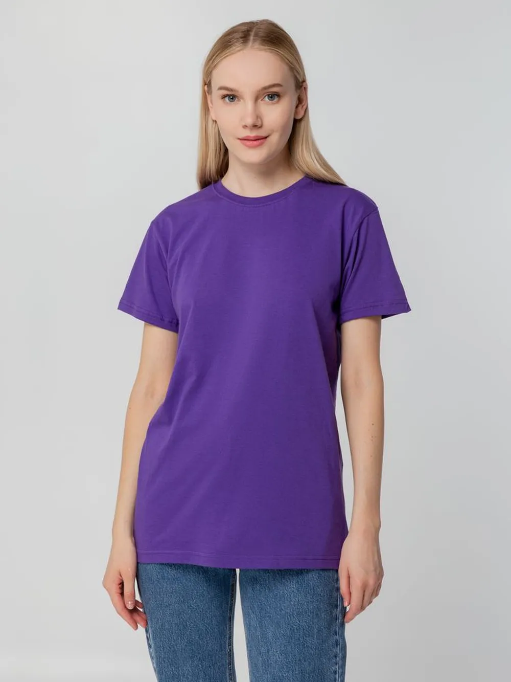 Футболка унисекс T-bolka 140, фиолетовая, размер 4XL заказать онлайн с вашим дизайном на заказ в Москве и области