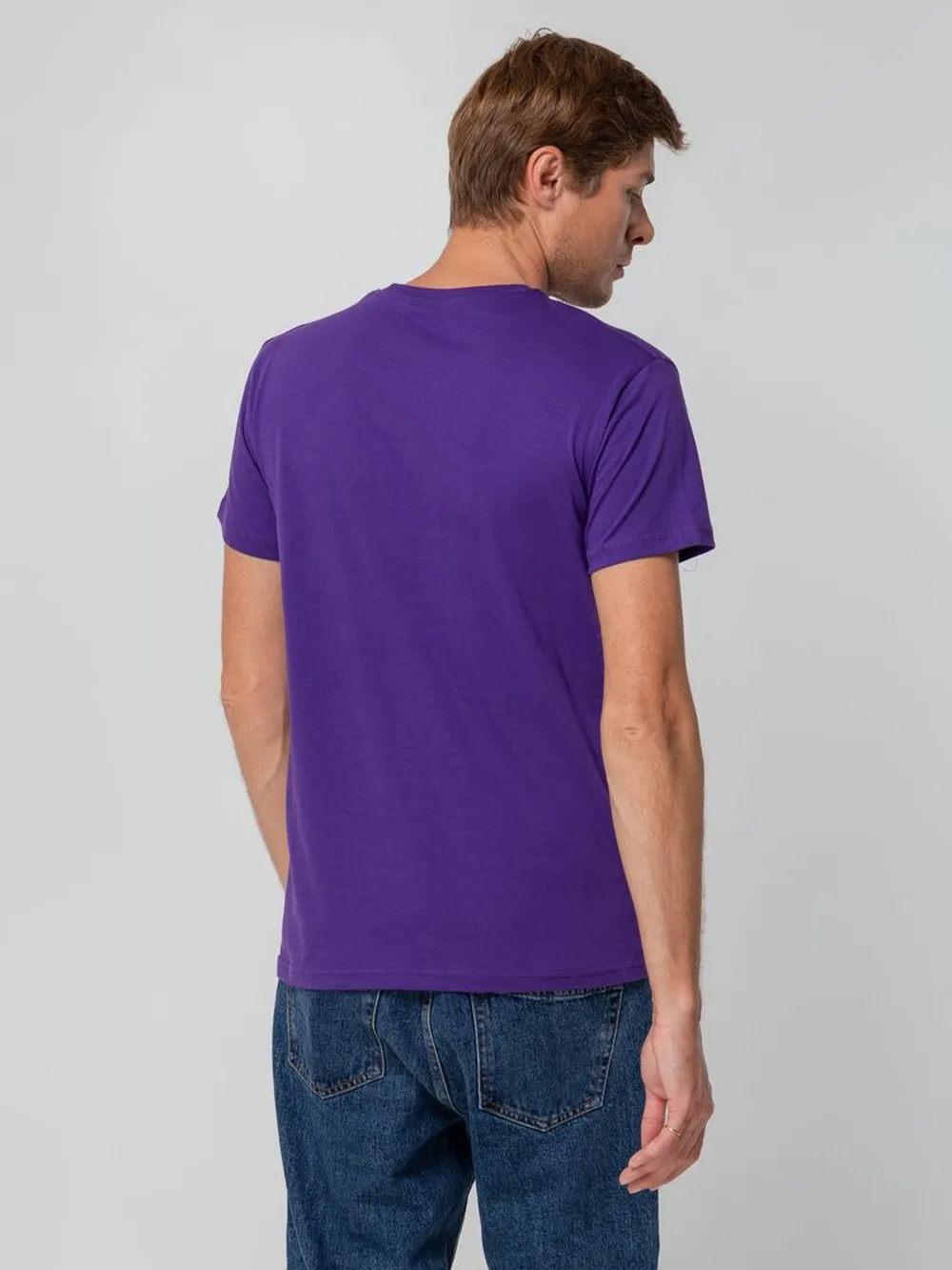 Футболка унисекс T-bolka 140, фиолетовая, размер 4XL заказать онлайн с вашим дизайном на заказ в Москве и области