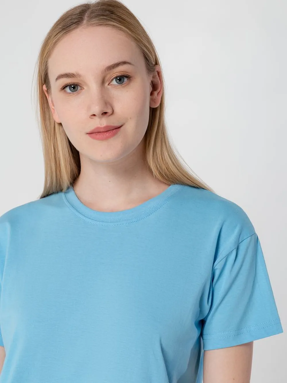 Футболка унисекс T-bolka 160, голубая, размер S заказать онлайн с вашим дизайном на заказ в Москве и области