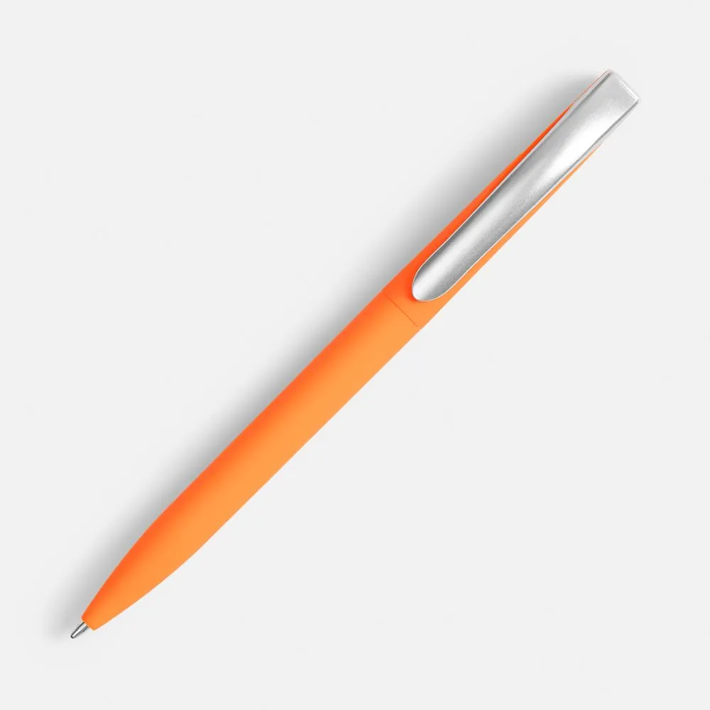 Ручка шариковая Pin Soft Touch, оранжевая заказать онлайн с вашим дизайном на заказ в Москве и области
