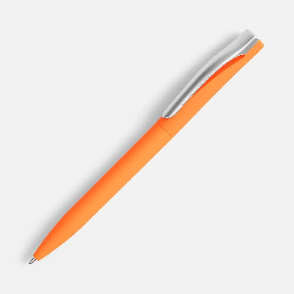 Ручка шариковая Pin Soft Touch, оранжевая заказать онлайн с вашим дизайном на заказ в Москве и области