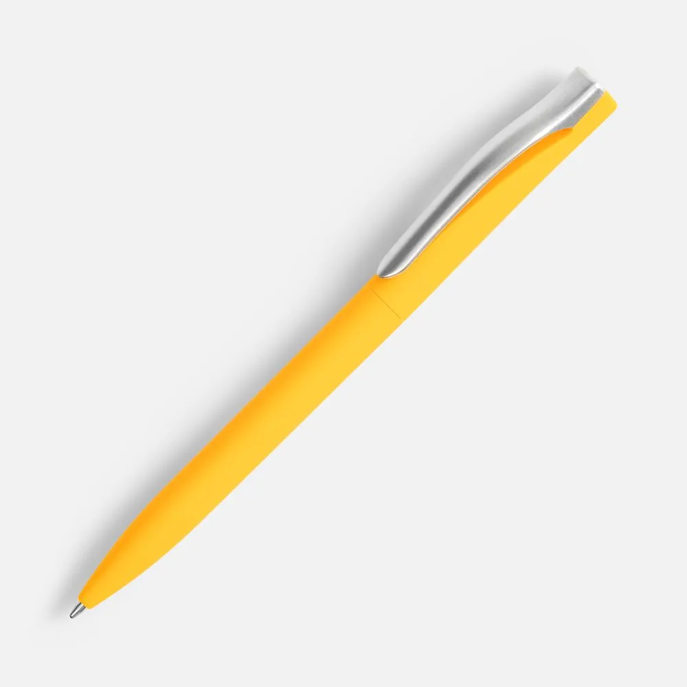 Ручка шариковая Pin Soft Touch, желтая заказать онлайн с вашим дизайном на заказ в Москве и области