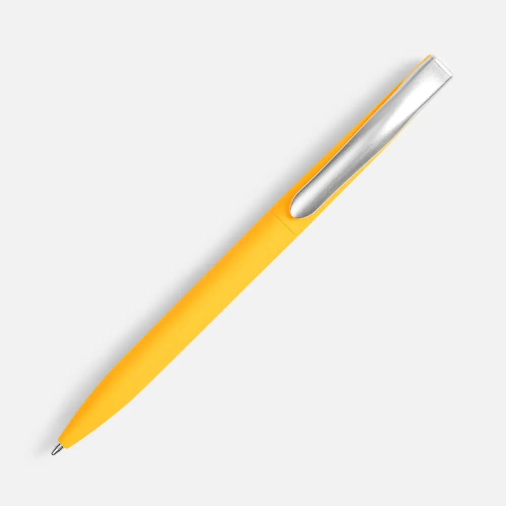 Ручка шариковая Pin Soft Touch, желтая заказать онлайн с вашим дизайном на заказ в Москве и области