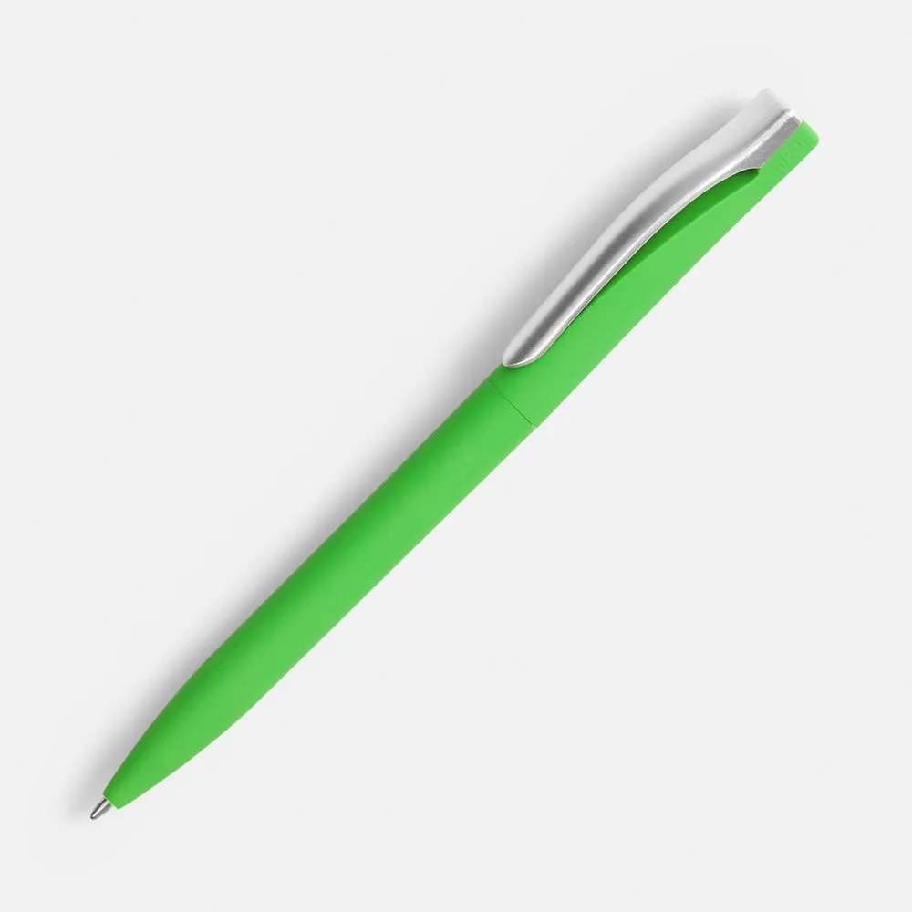 Ручка шариковая Pin Soft Touch, зеленая заказать онлайн с вашим дизайном на заказ в Москве и области