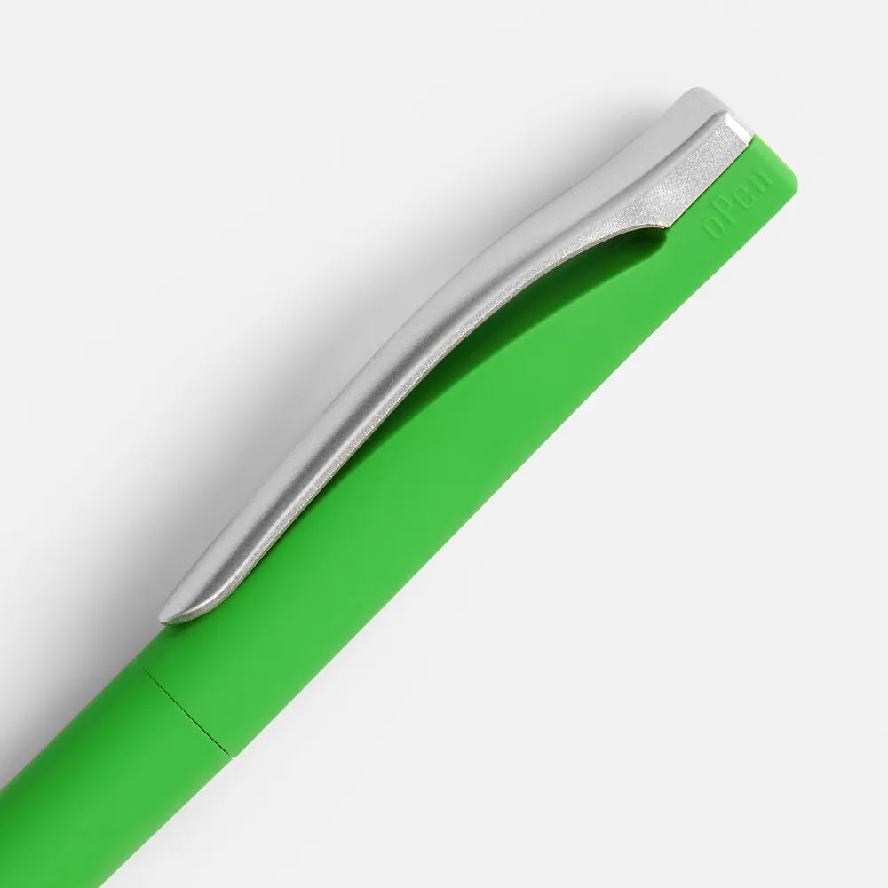 Ручка шариковая Pin Soft Touch, зеленая заказать онлайн с вашим дизайном на заказ в Москве и области