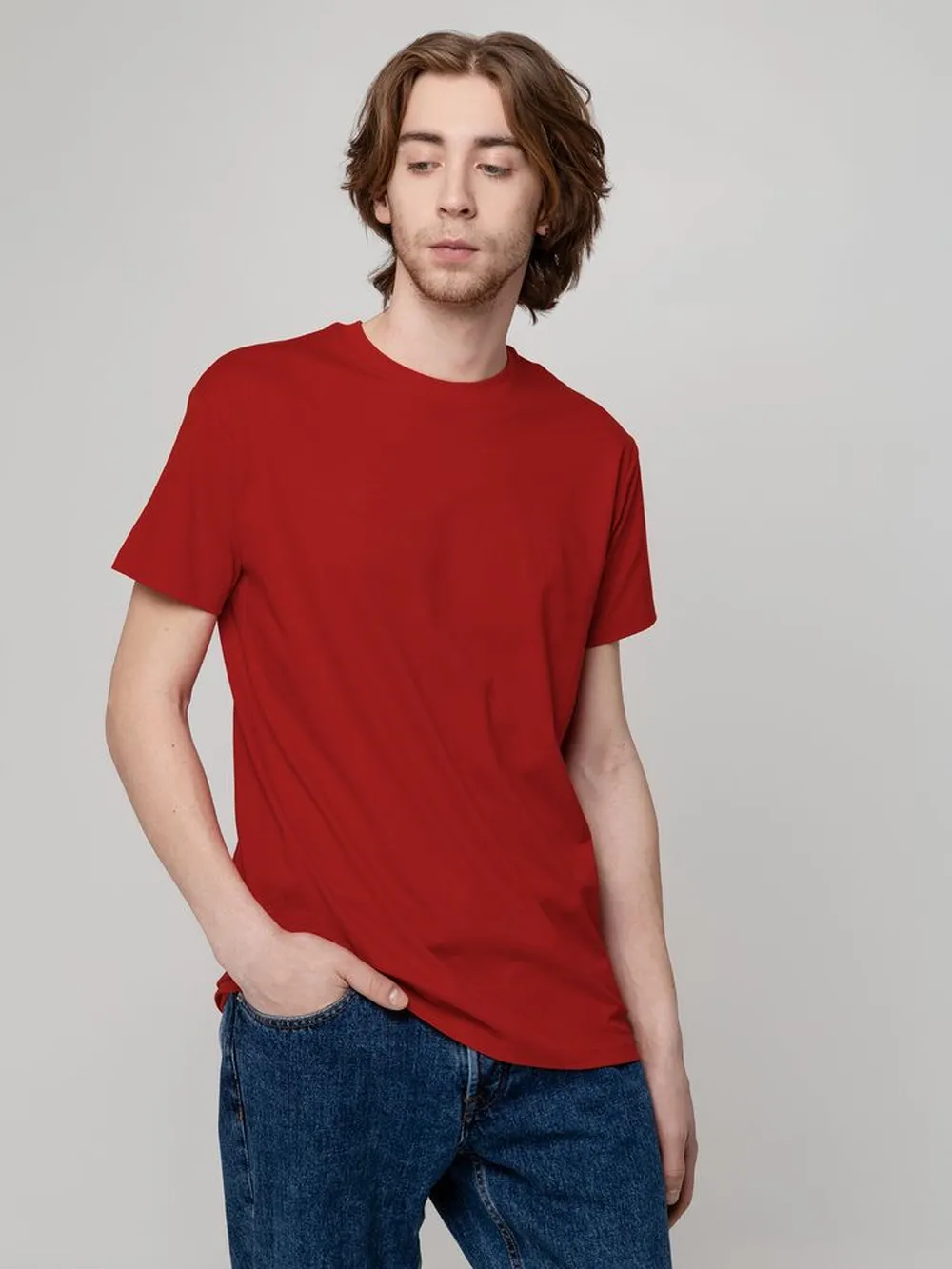 Футболка темно-красная «T-Bolka 160», размер S заказать онлайн с вашим дизайном на заказ в Москве и области