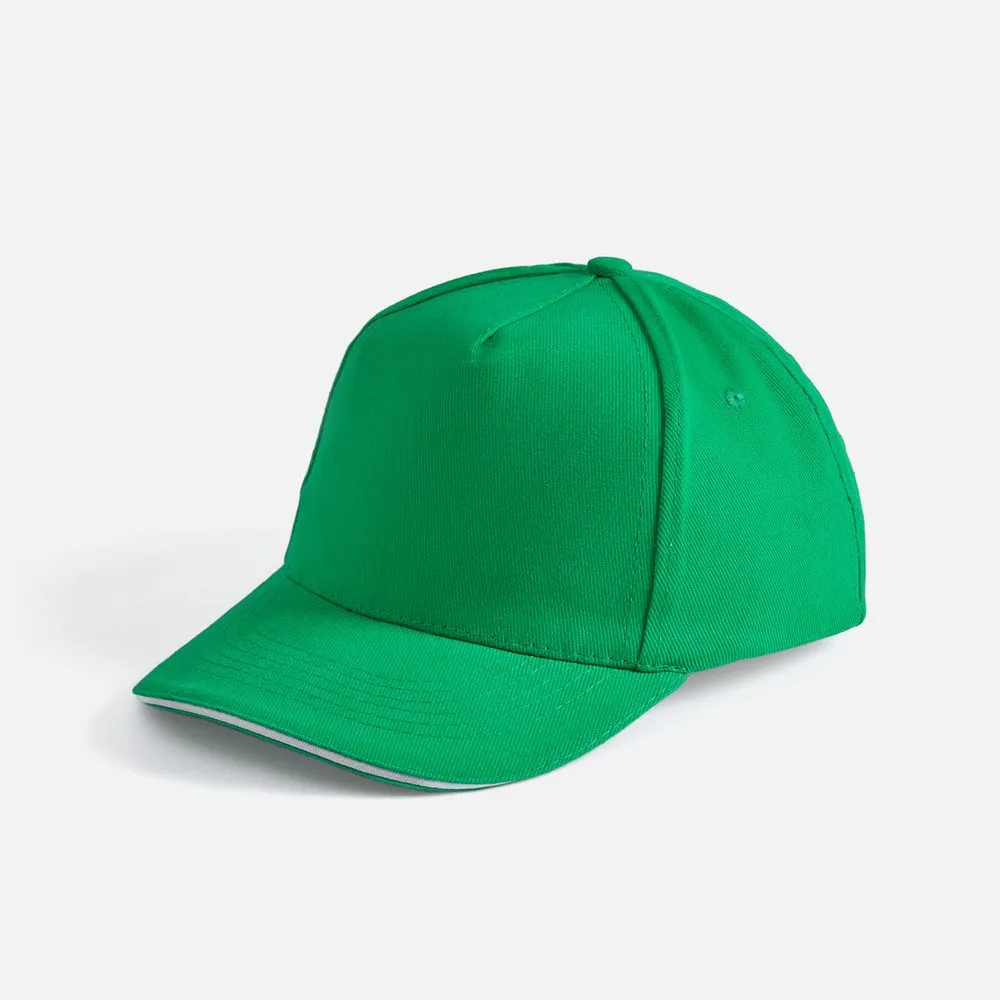 Бейсболка Long Beach, ярко-зеленая с белым заказать онлайн с вашим дизайном на заказ в Москве и области