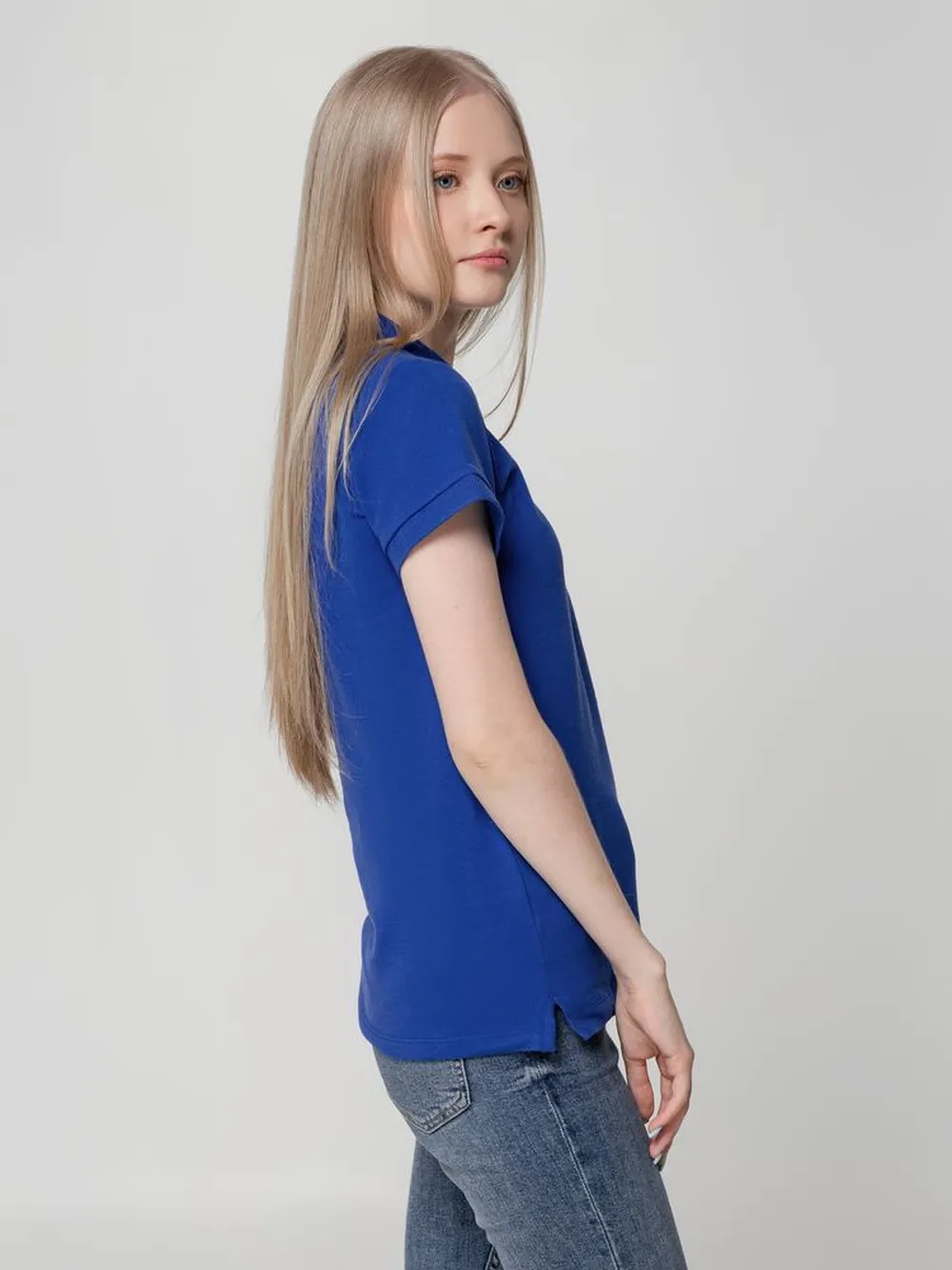 Рубашка поло женская Virma Lady, ярко-синяя заказать онлайн с вашим дизайном на заказ в Москве и области