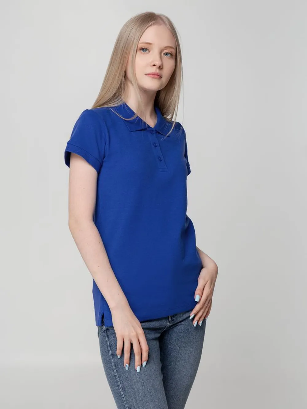 Рубашка поло женская Virma lady, ярко-синяя, размер 3XL заказать онлайн с вашим дизайном на заказ в Москве и области