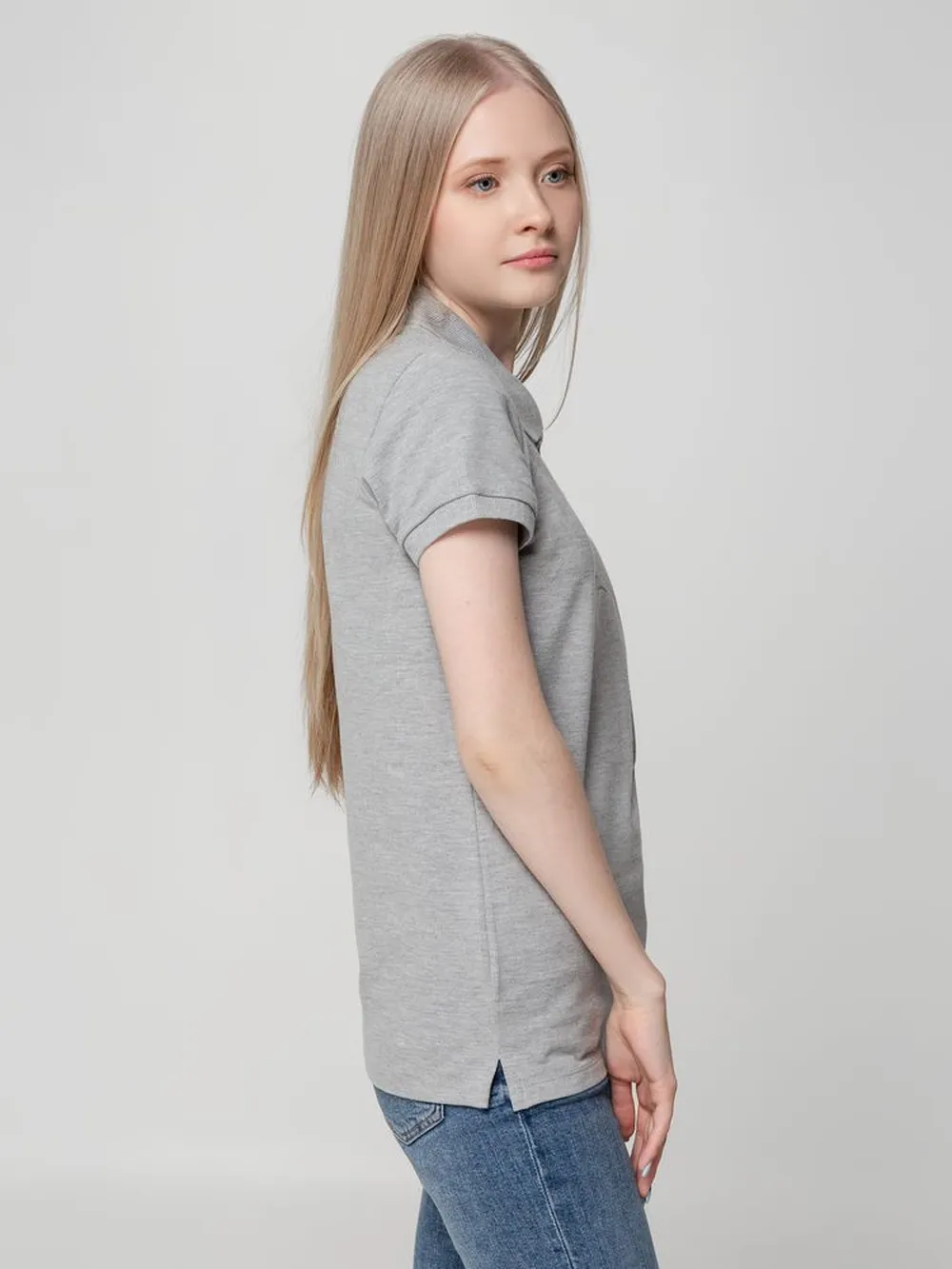 Рубашка поло женская Virma lady, серый меланж, размер XXL заказать онлайн с вашим дизайном на заказ в Москве и области
