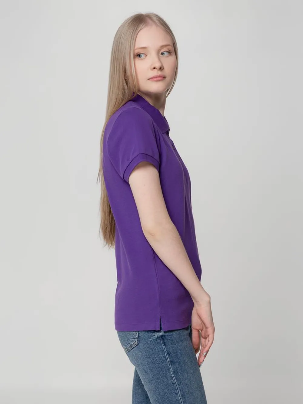 Рубашка поло женская Virma lady, фиолетовая, размер M заказать онлайн с вашим дизайном на заказ в Москве и области