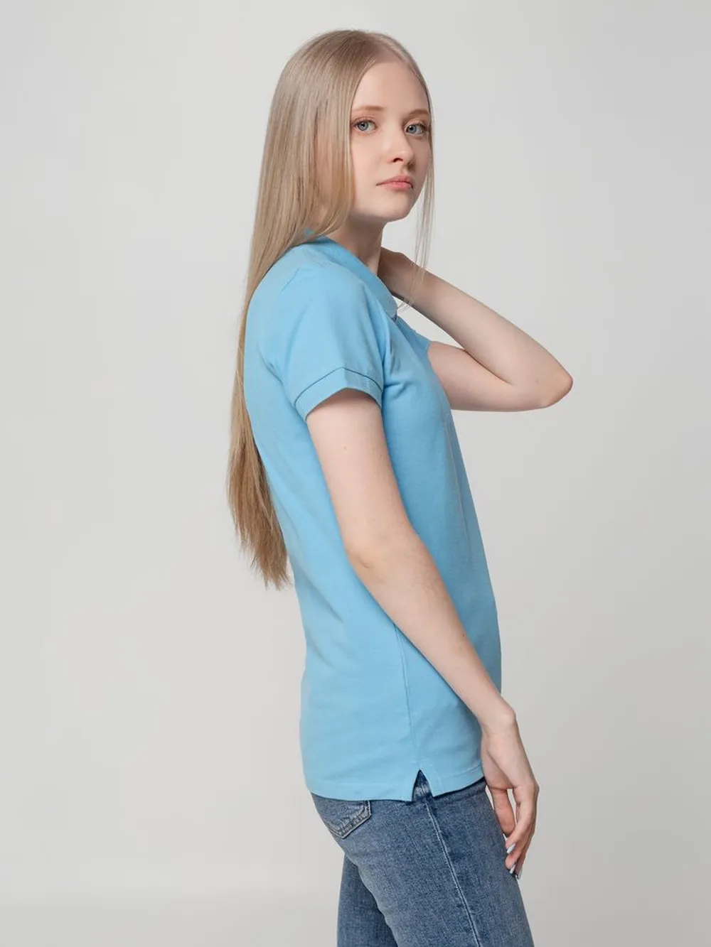 Рубашка поло женская Virma lady, голубая, размер XXL заказать онлайн с вашим дизайном на заказ в Москве и области