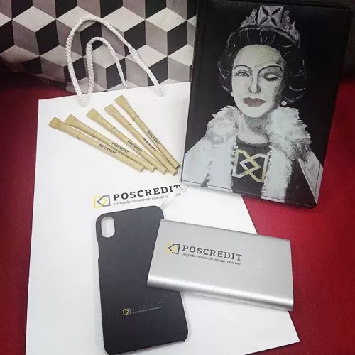 Чехлы на iPhone, пакеты, ежедневники и павербанки с логотипом для Поскредит, г. Москва и для вас на заказ в Москве, области, да где угодно!