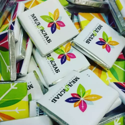 Брендированный шоколад для МедиКлаб, г. Москва и для вас на заказ в Москве, области, да где угодно!