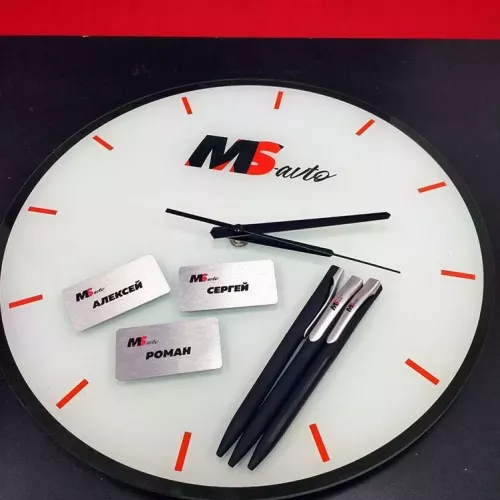 Фирменные часы, ручки, бейджи для МС Авто, г. Королёв и для вас на заказ в Москве, области, да где угодно!