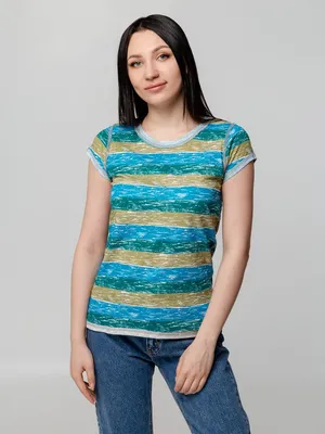 Футболка женская Rayet Lady двусторонняя, голубая с зеленым заказать онлайн со своим дизайном в РПК КБ с доставкой и скидками