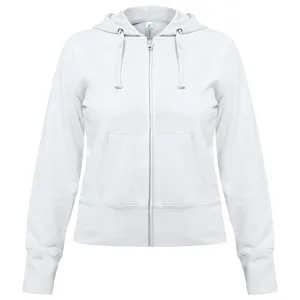 Толстовка женская Hooded Full Zip белая заказать онлайн со своим дизайном в РПК КБ с доставкой и скидками