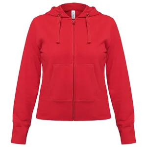 Толстовка женская Hooded Full Zip красная заказать онлайн со своим дизайном в РПК КБ с доставкой и скидками