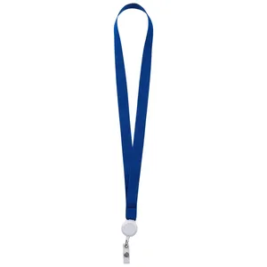 Лента для бейджа с ретрактором Retract, синяя заказать онлайн со своим дизайном в РПК КБ с доставкой и скидками