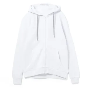 Толстовка на молнии с капюшоном Unit Siverga Heavy, белая заказать онлайн со своим дизайном в РПК КБ с доставкой и скидками
