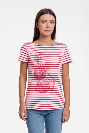 Футболка женская Grand Granat New, белая с красным заказать онлайн со своим дизайном в РПК КБ с доставкой и скидками