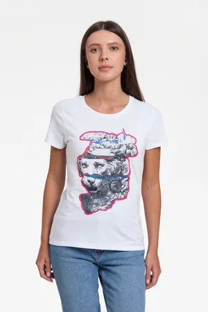 Футболка женская «Смотри вглубь», белая заказать онлайн со своим дизайном в РПК КБ с доставкой и скидками