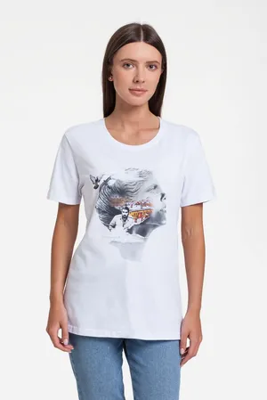 Футболка женская «Подруга Питер», белая заказать онлайн со своим дизайном в РПК КБ с доставкой и скидками