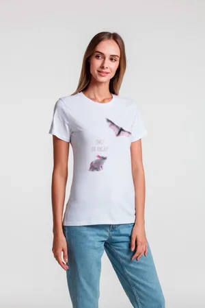 Футболка женская An Аngel, белая заказать онлайн со своим дизайном в РПК КБ с доставкой и скидками