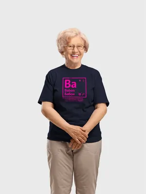 Футболка женская «Бабон», темно-синяя заказать онлайн со своим дизайном в РПК КБ с доставкой и скидками