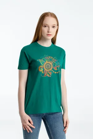 Заказать Футболка «Узор», зеленая, размер L с доставкой и скидками