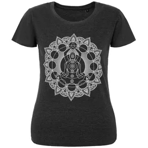 Футболка женская Chakraday, черный меланж заказать онлайн со своим дизайном в РПК КБ с доставкой и скидками