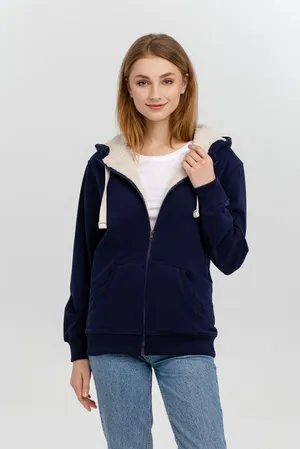Толстовка на молнии Kulonga Sherpa, темно-синяя заказать онлайн со своим дизайном в РПК КБ с доставкой и скидками