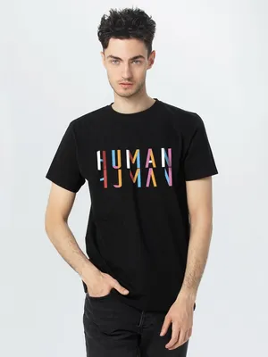 Заказать Футболка Human, черная, размер S с доставкой и скидками